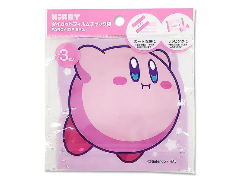 ダイカットフィルムチャック袋３Ｐ　カービィ　パープル
